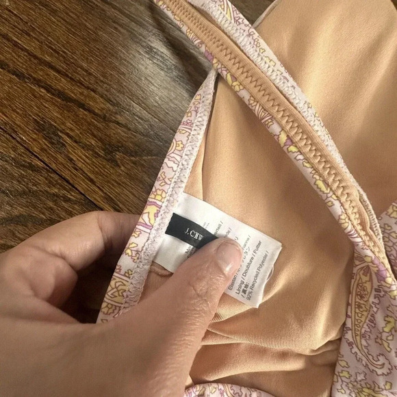 J. Crew Eco Plunge V Neck One Piece Swimsuit In Beach Paisley Size 16 D0612 - Picture 13 of 14